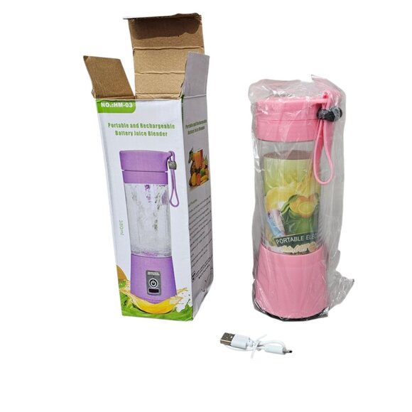 Portable Rechargeable Battery Juice Smoothie Pink Portable Travel Blender New - Picture 7 of 8